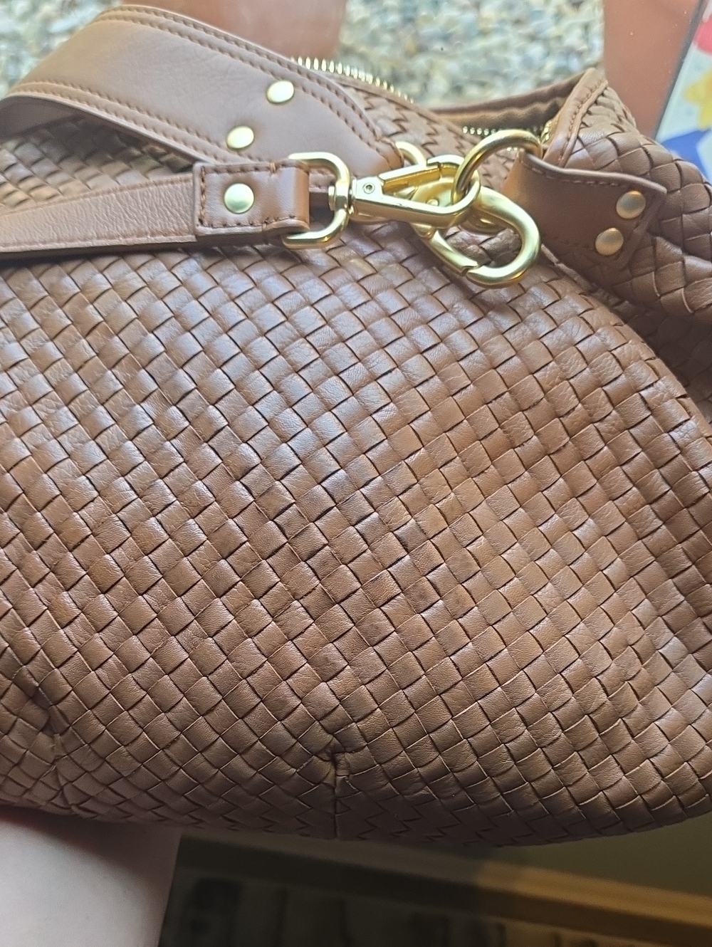 Quince Sloane Handwoven Shoulder Bag - Cognac 🤎 - Picture 3 of 7